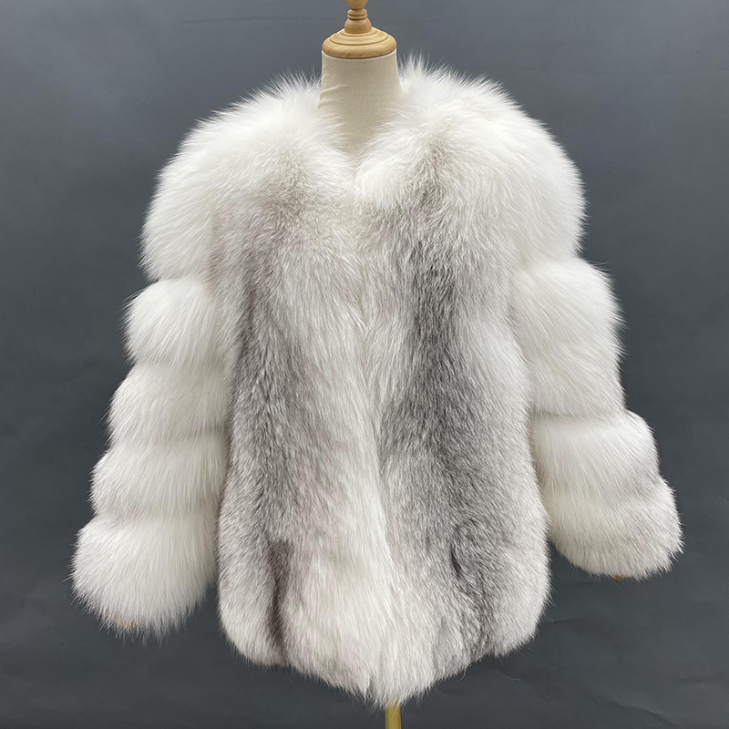 Janefur| Fluffy Real Fox Fur Coat Women's Warm Clothes